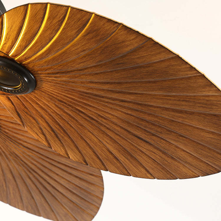 Traditional Rustic Lantern Banana Blade Downrod