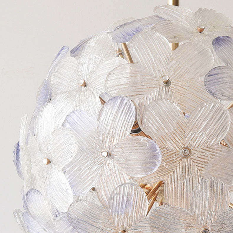 Art Deco Cinquefoil Spherical Glass Chandelier