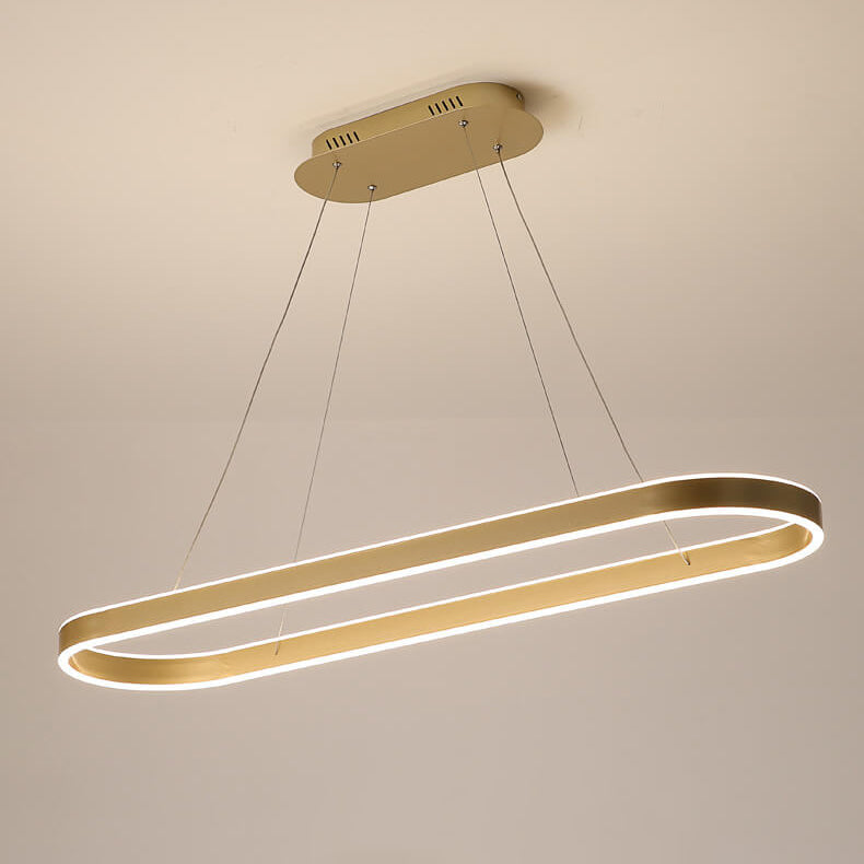 Minimalist Luxury Oval Aluminum LED Chandelier
