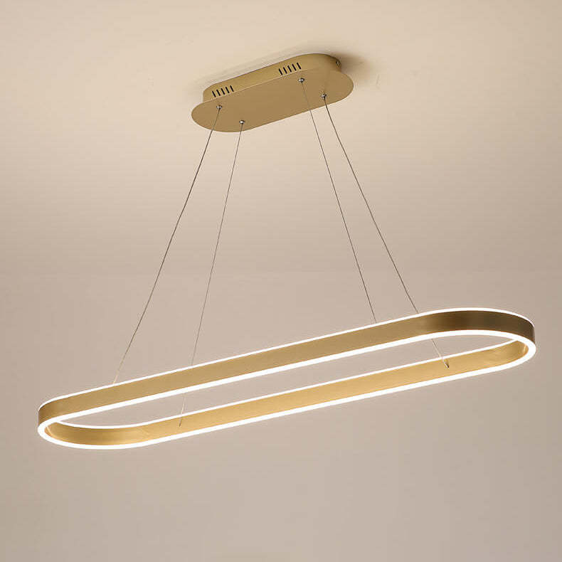 Minimalist Luxury Oval Aluminum LED Chandelier