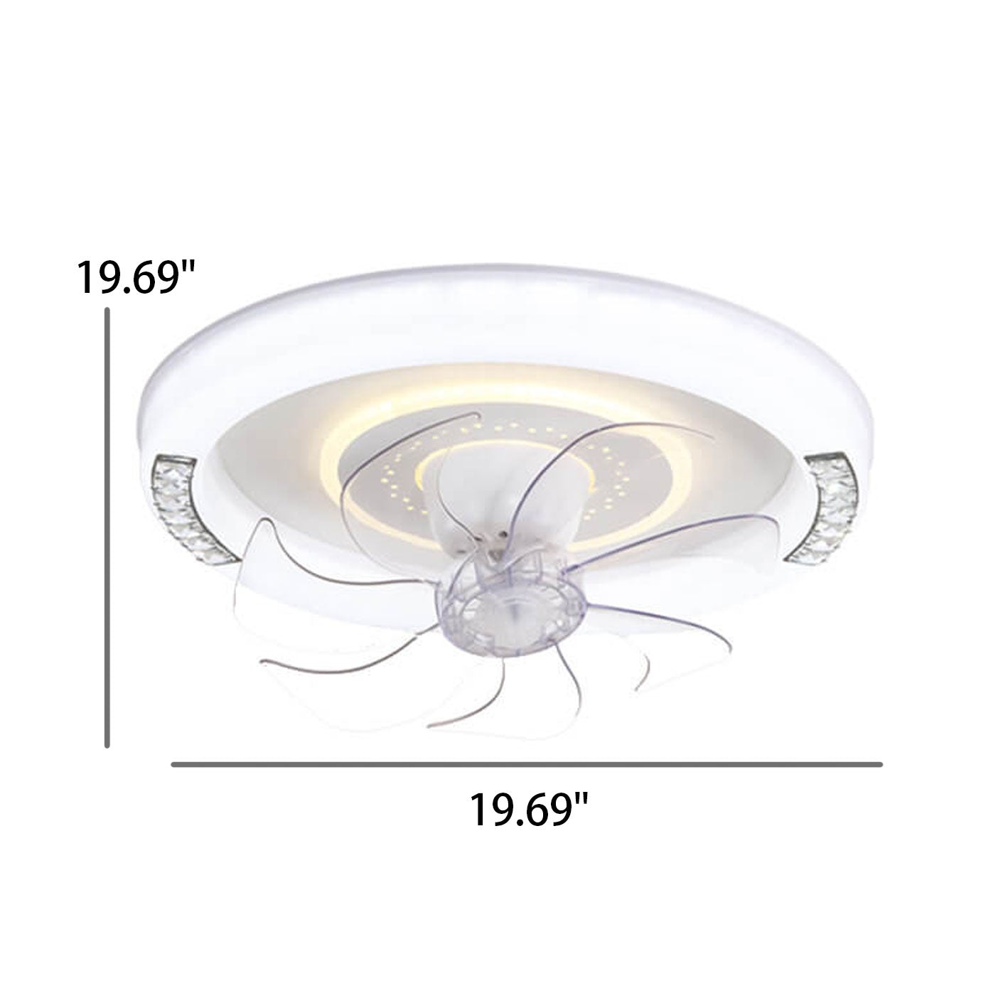 Minimalist Acrylic Round Smart LED Flush Mount Fan Light