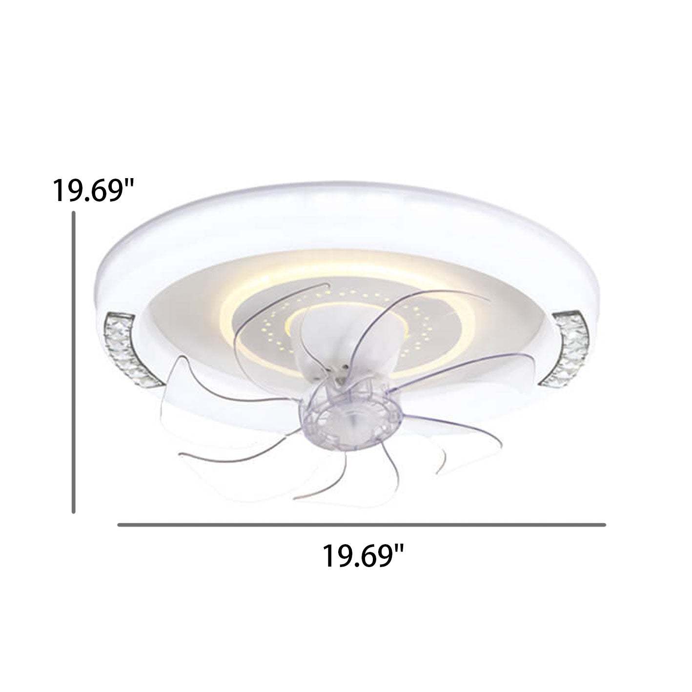 Minimalist Acrylic Round Smart LED Flush Mount Fan Light