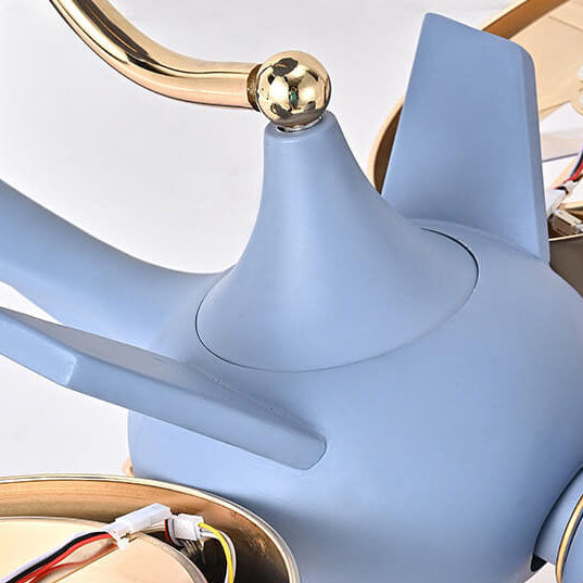 White resin acrylic airplane cartoon ceiling fans