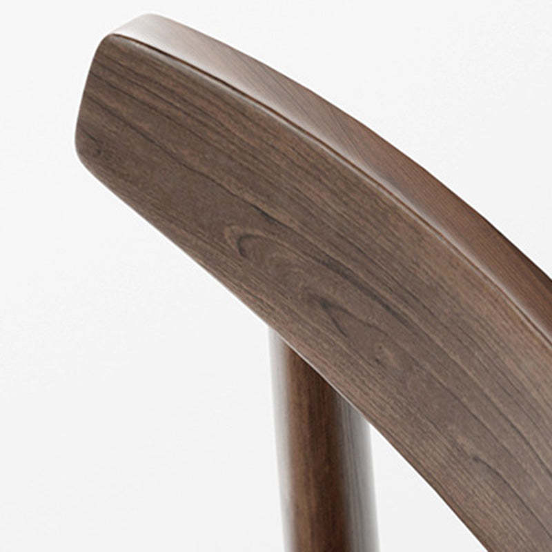 Retro Double-Layer Nappa Leather Open-Back Dining Chair