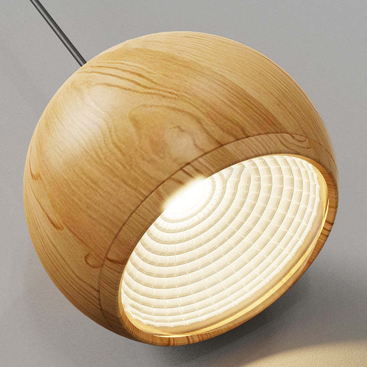 Japanese Wood Grain Oval Iron Pendant Light