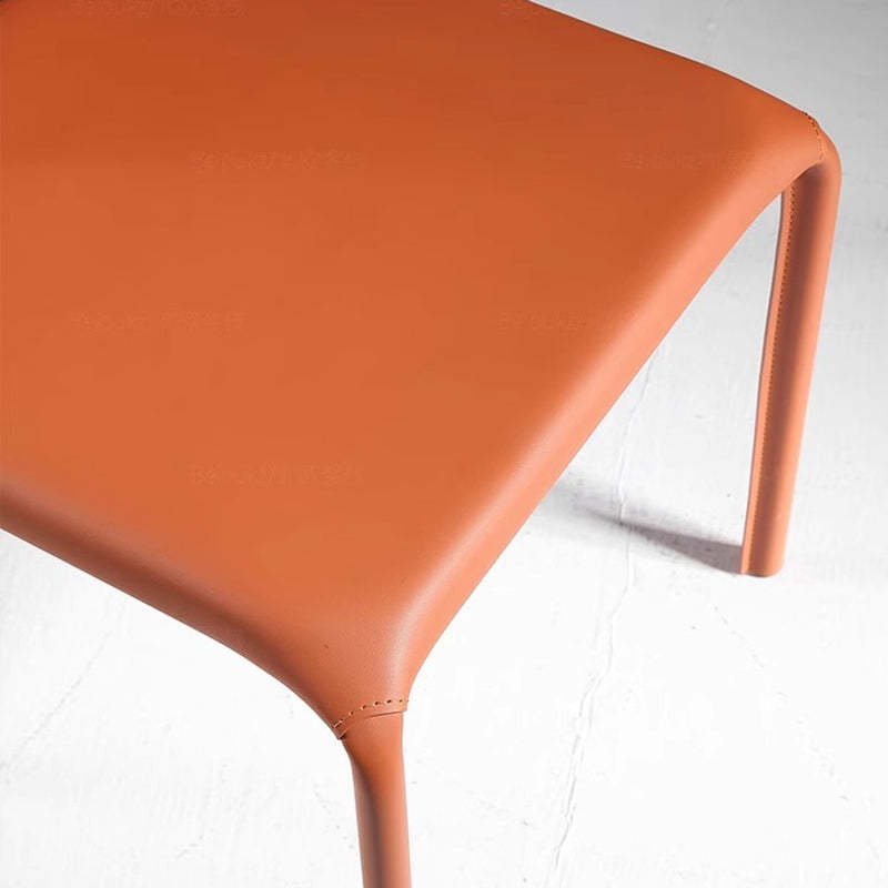 Contemporary Leather Steel Dining Chair
