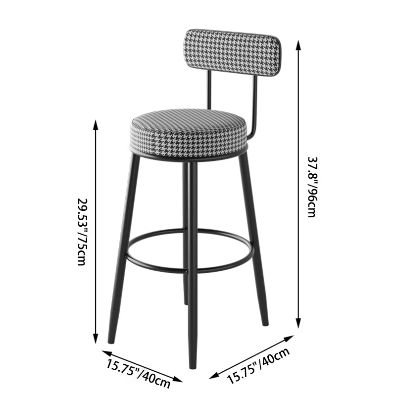 Nordic Round Upholstered Bar Stool — Orange Flannel Seat