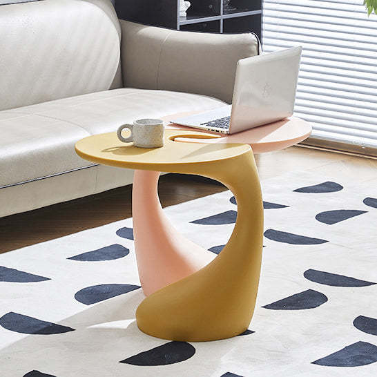 Contemporary Oval Base Plastic End Table