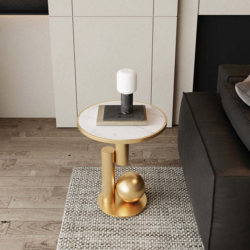 Scandinavian Cylinder Sintered Stone Side Table