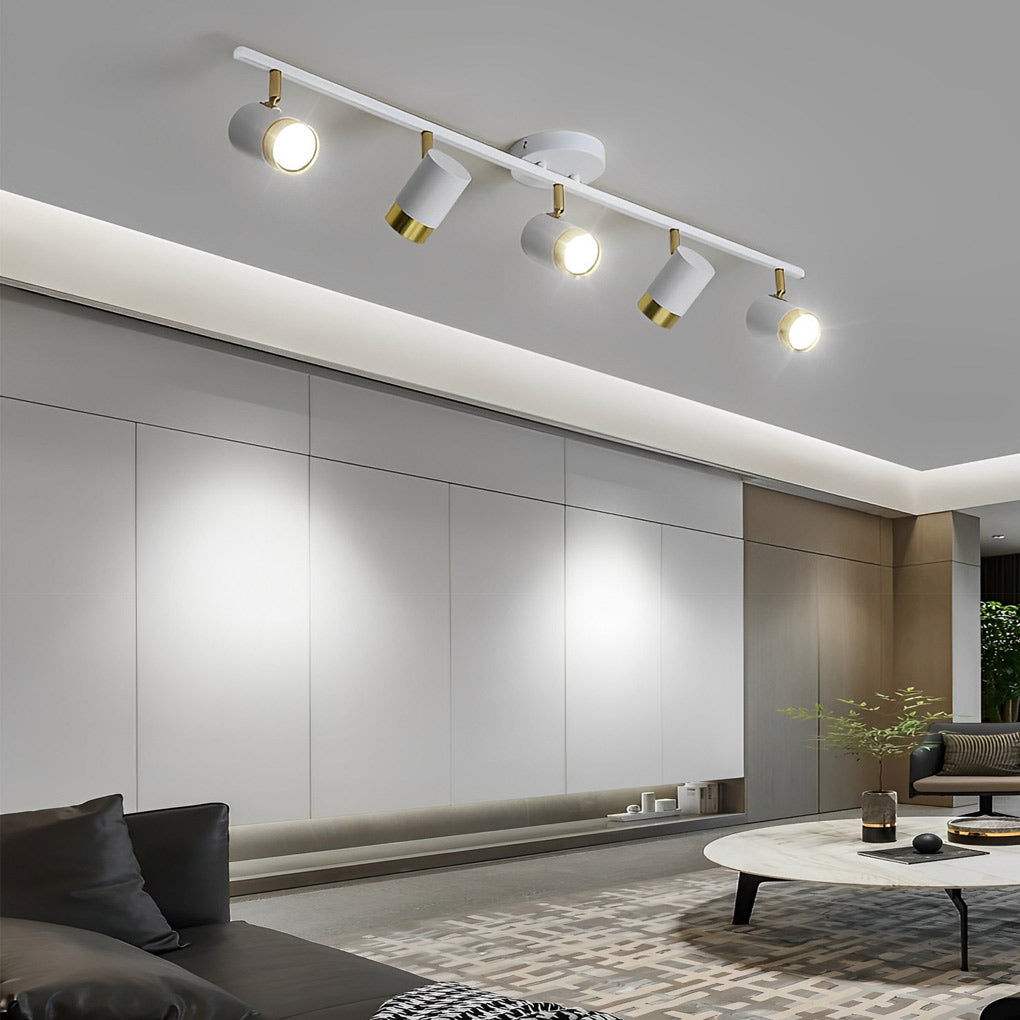 GU10 LED Adjustable COB Surface Track Spotlight — 5-Light / Black