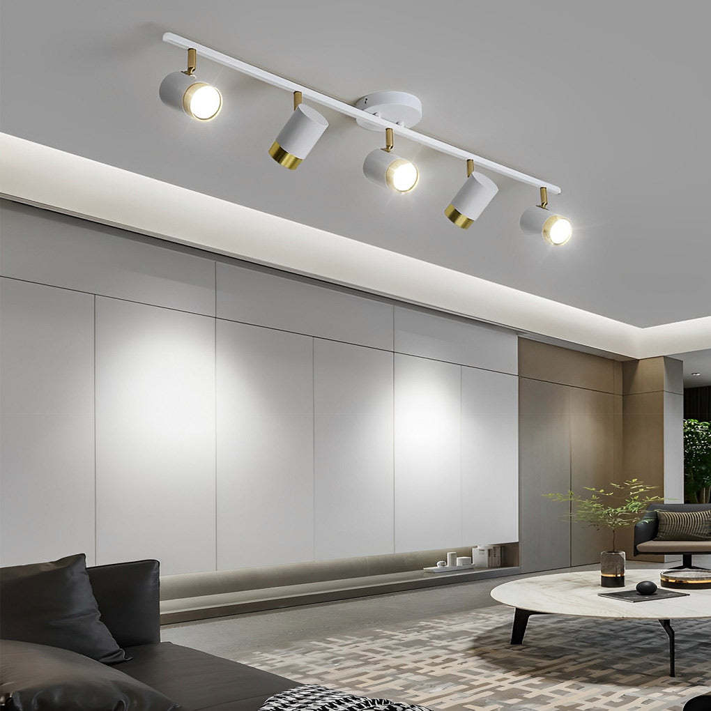 GU10 LED Adjustable COB Surface Track Spotlight — 5-Light / Black