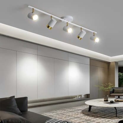 GU10 LED Adjustable COB Surface Track Spotlight — 5-Light / Black