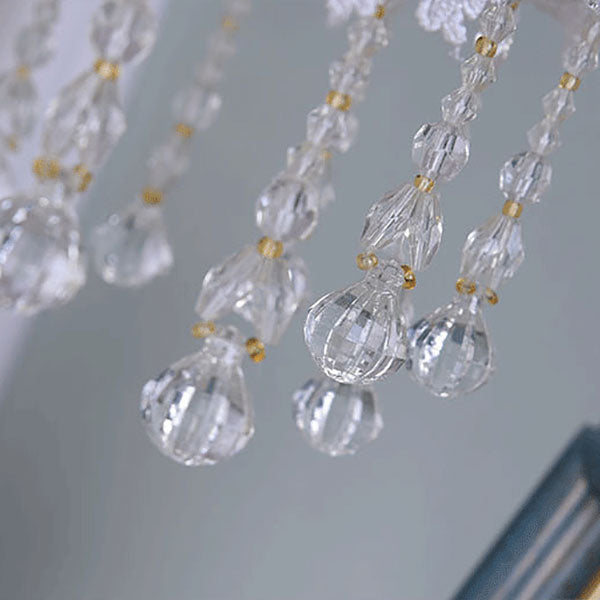 European Luxury  Fabric Lace Resin 1-Light Table Lamp