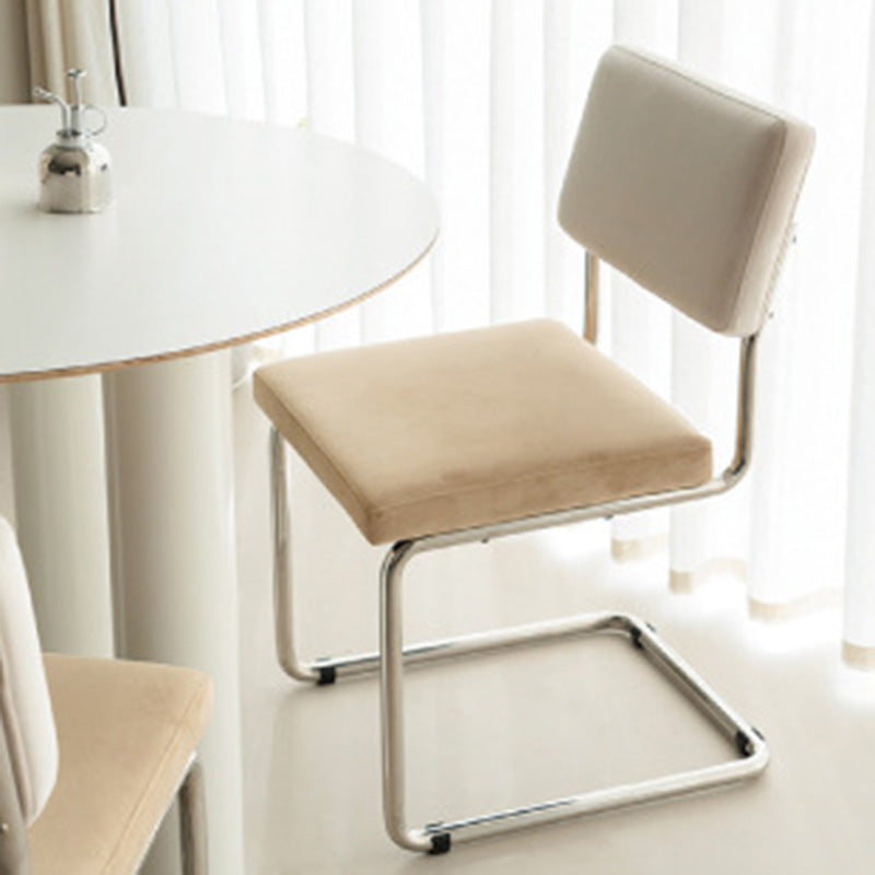 Nordic Fabric Steel Bracket Dining Chair — Brown
