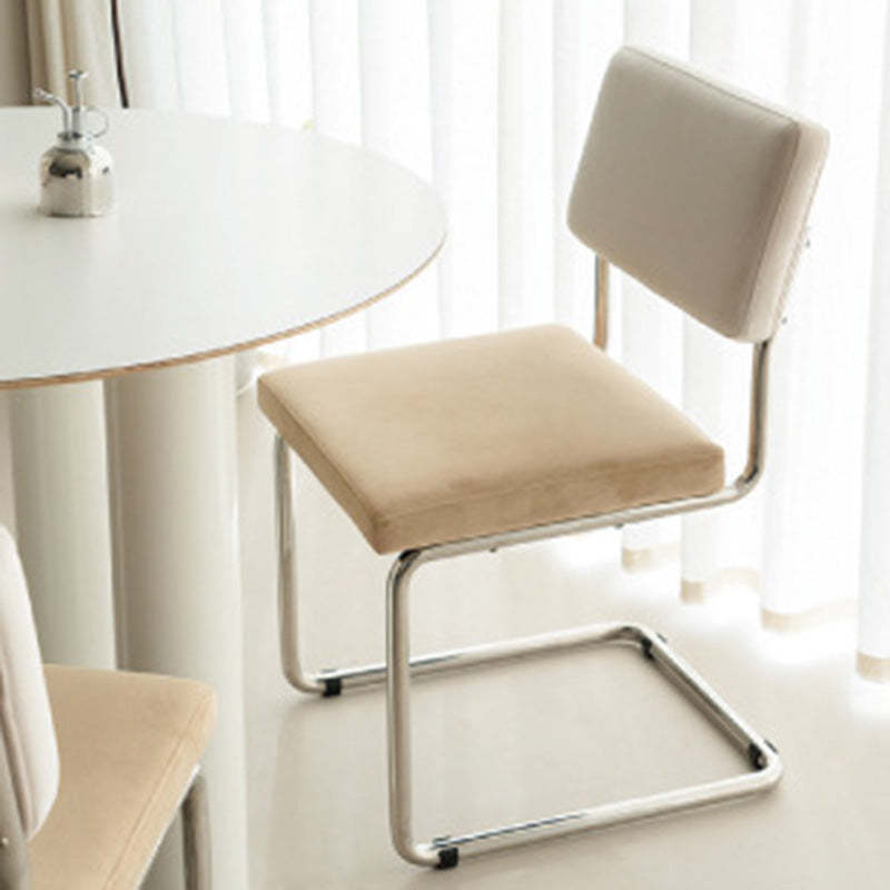 Nordic Fabric Steel Bracket Dining Chair — Brown