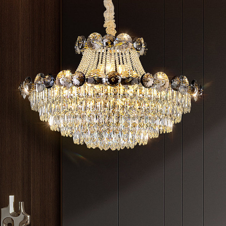Half Round Ball Crystal Iron Chandelier