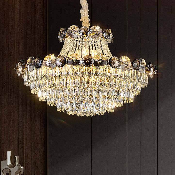 Half Round Ball Crystal Iron Chandelier