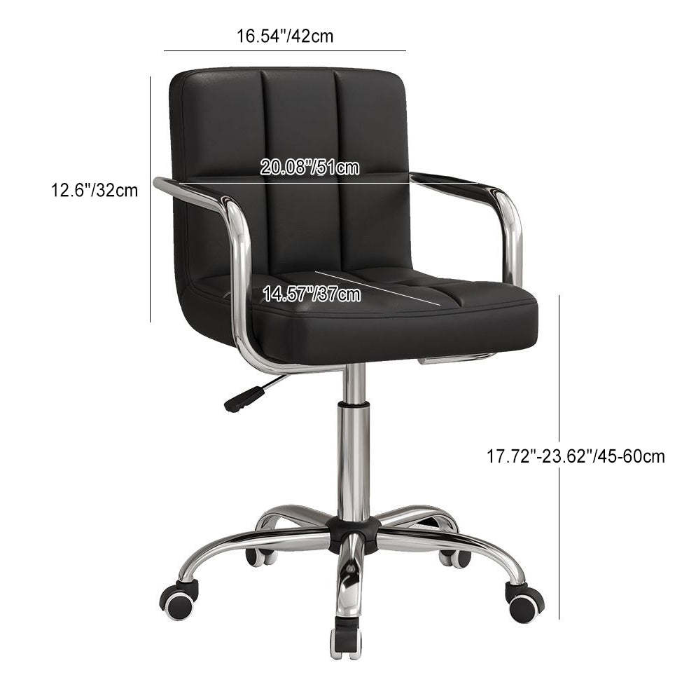 Modern Leather Steel Lattice Swivel Desk Chair
