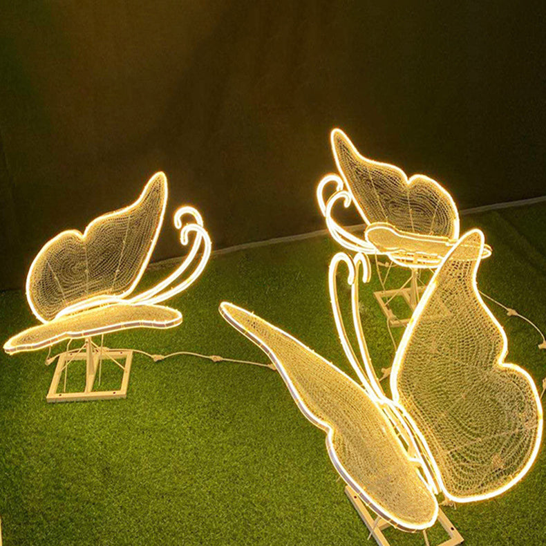 White art deco butterfly deco landscape lighting — Small - Spread Wing / Cool White (6000K) / 220V-240V (UK/AU)