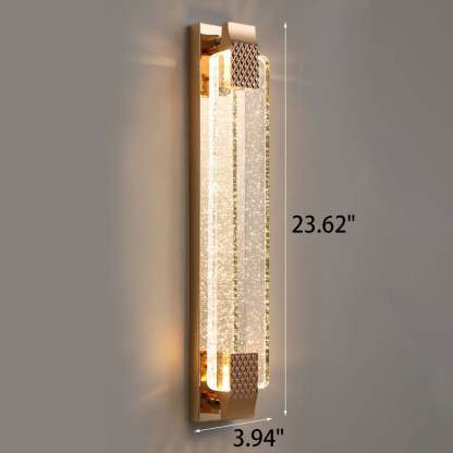 European Rectangular Bubble Crystal LED Sconce — 220V-240V For UK/AU / Neutral Light (4000K)