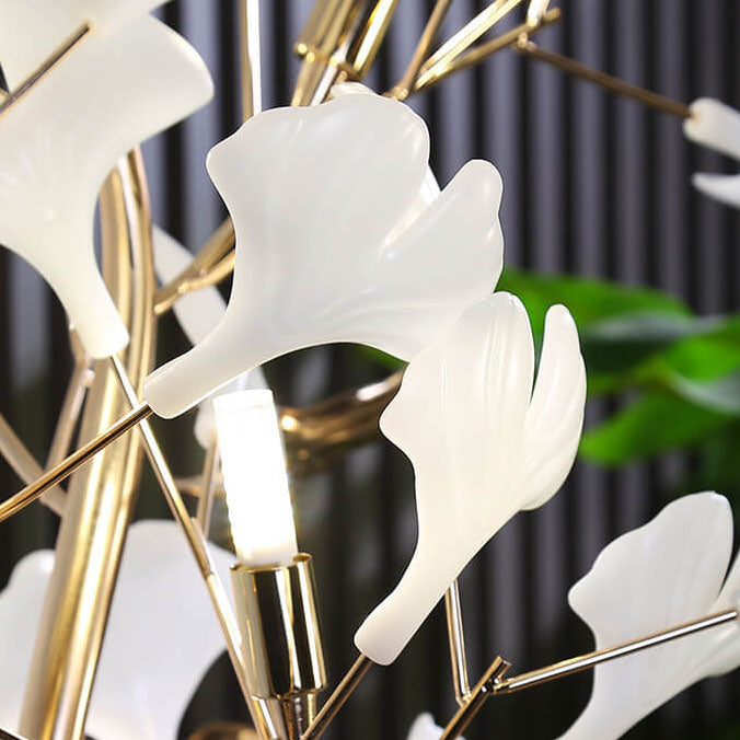 Nordic Romantic Ginkgo Leaf Iron 5-Light Floor Lamp