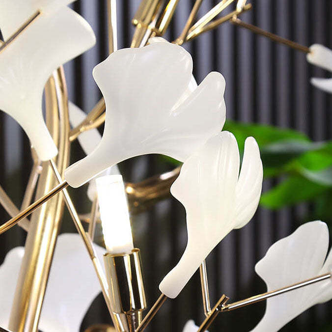Nordic Romantic Ginkgo Leaf Iron 5-Light Floor Lamp