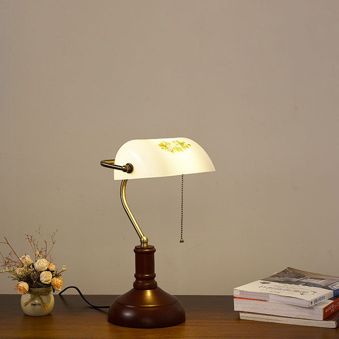 Vintage Solid Wood Glass Bank Zipper Lamp