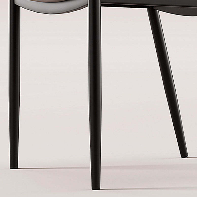 Nordic Curved Leather Hollow Square Dining Chair