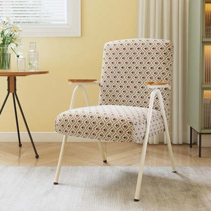 Scandinavian Cushion Steel Accent Chair — C - Green