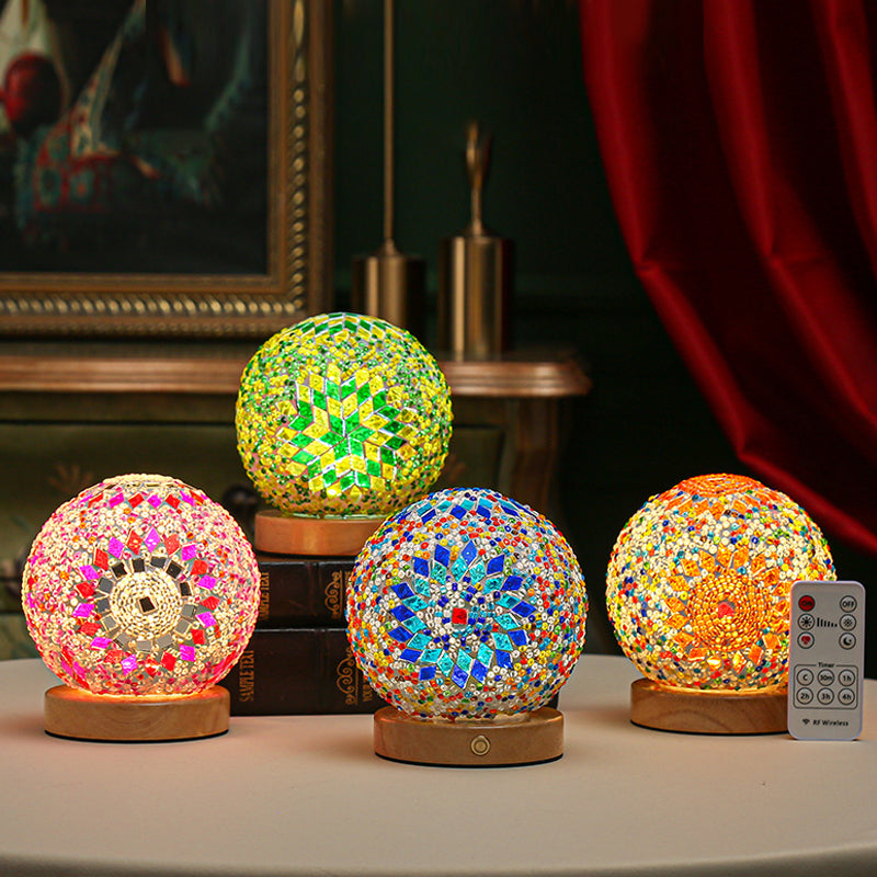 Stained Glass Table Lamp - Mosaic LED Lamp-Lighom