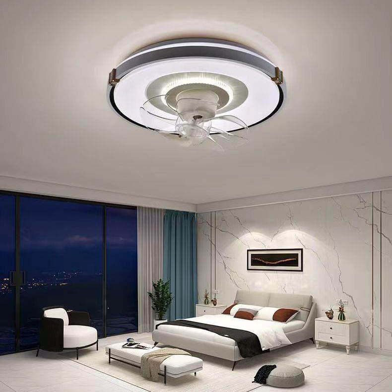 Minimalist Round LED Flush Mount Fan Light