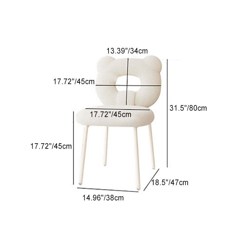 Minimalist Bear Lambswool Fabric Vanity Stool