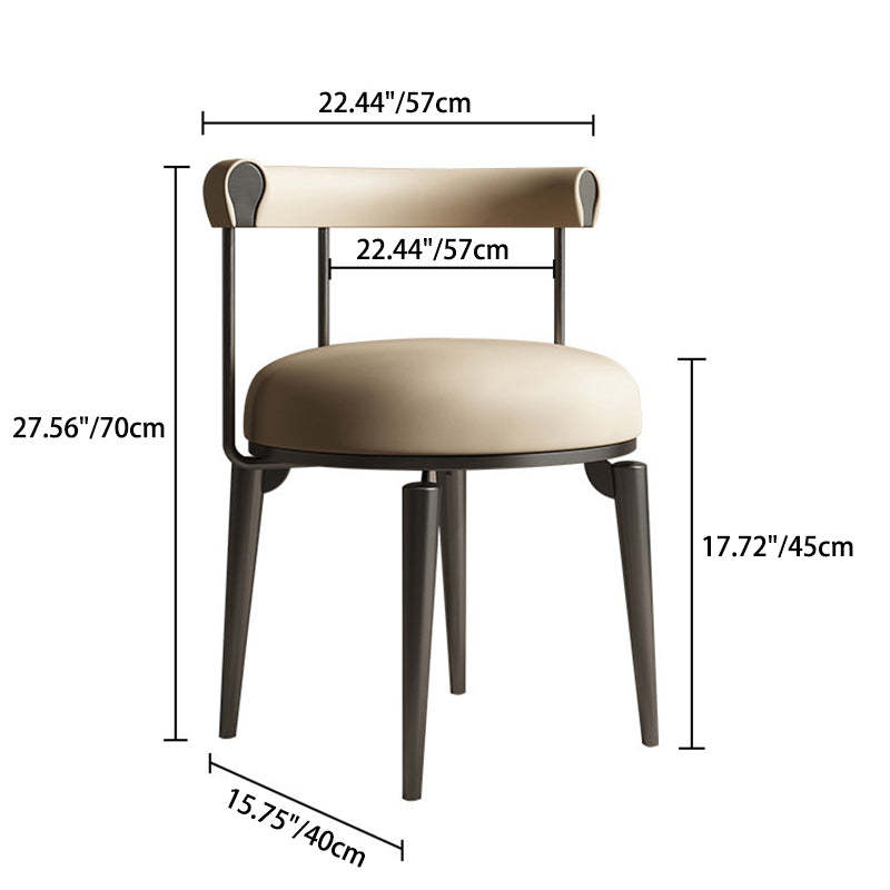 Nordic Round Leather Steel Dining Chair