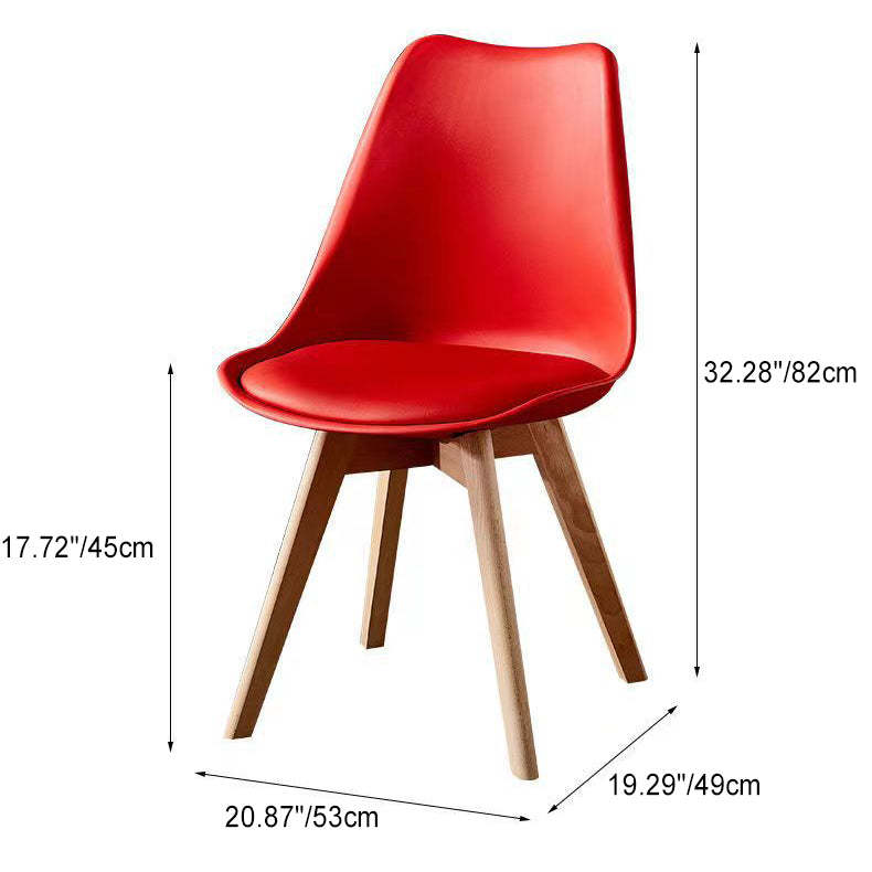 Minimalist Tulip Wood Chair — Pink