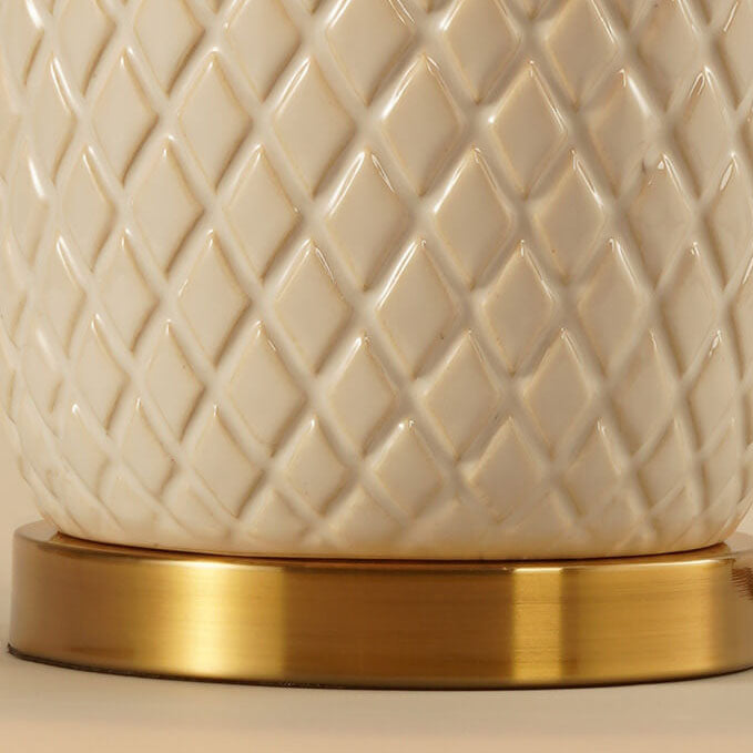 European Vintage Striped Ceramic Fabric Lamp