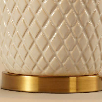 European Vintage Striped Ceramic Fabric Lamp