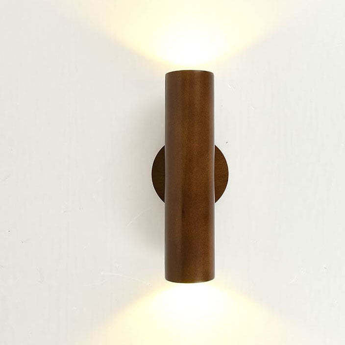 Modern Warm Solid Wood Double Head LED Sconce