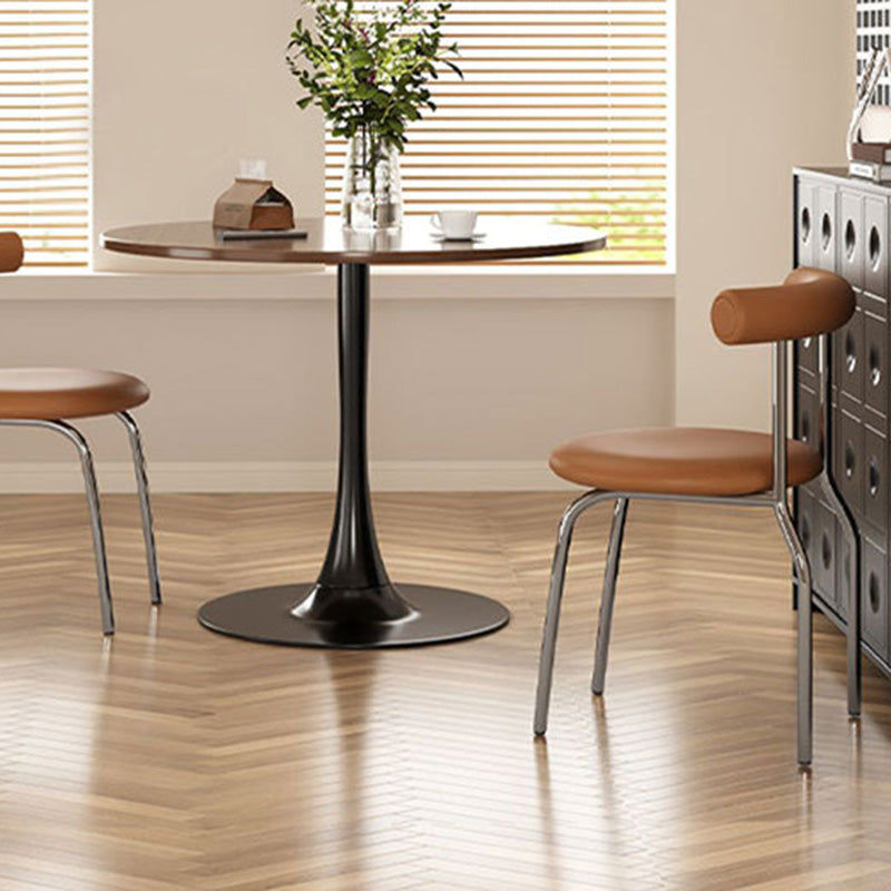 Modern Faux Wood Grain Steel End Table
