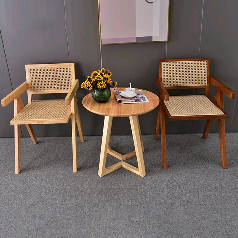 Scandinavian Wood Rattan Armchair