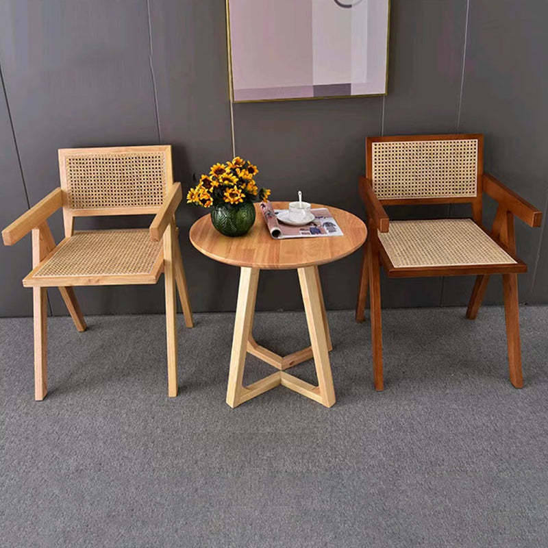 Scandinavian Wood Rattan Armchair