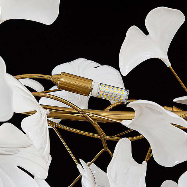Nordic Iron Acrylic Ginkgo Chandelier
