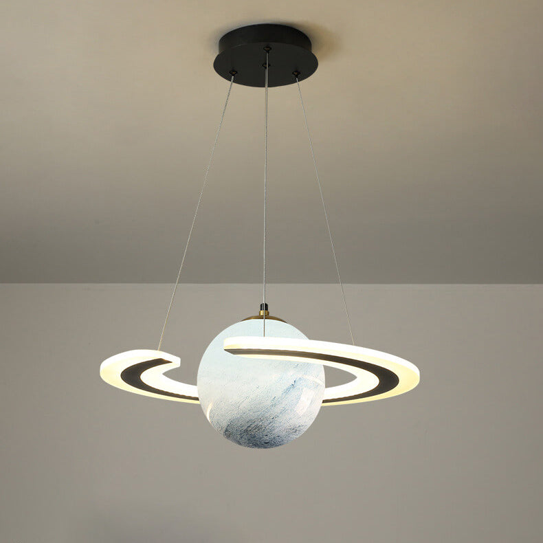 Modern Space Planet Circle Kids LED Chandelier