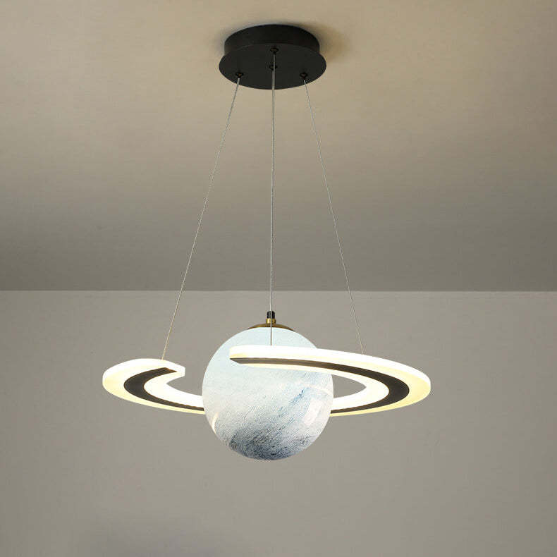 Modern Space Planet Circle Kids LED Chandelier