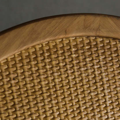 Vintage Round Rattan Iron Wood Coffee Table