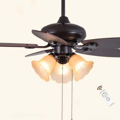 European Vintage Bell Ceiling Fan Light