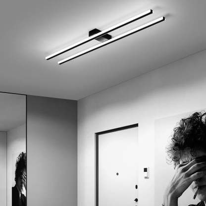 Minimalist Dual Straight-Line Ceiling Light