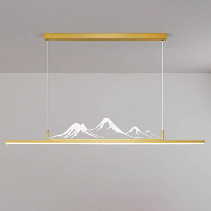 Chinese Retro Long Strip Mountain Peak LED Chandelier