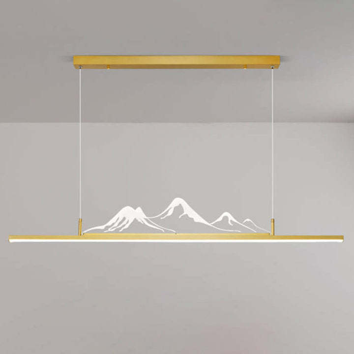 Chinese Retro Long Strip Mountain Peak LED Chandelier
