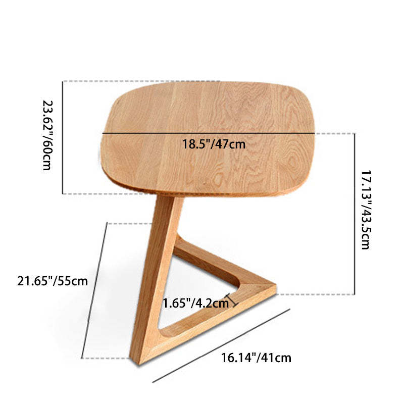 Vintage Wood V-Shape Base End Table