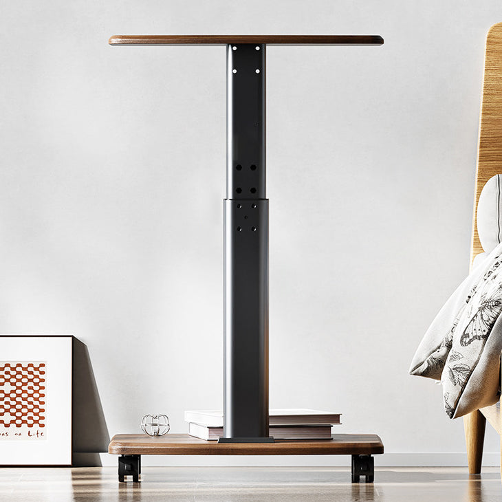 Scandinavian Wood Carbon Steel Movable End Table 2-Tier